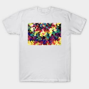 Digital Multicoloured Abstract Fractal Pattern Texture T-Shirt